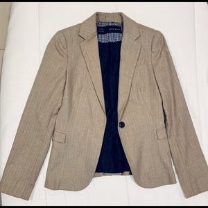 Z A R A Gingham Lined Striped Blazer